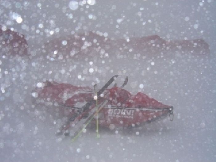 Blizzard at Novo base