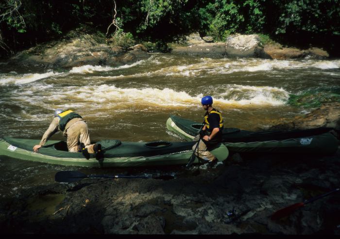 Embarking for the next run in white water - Rio Merevari. 