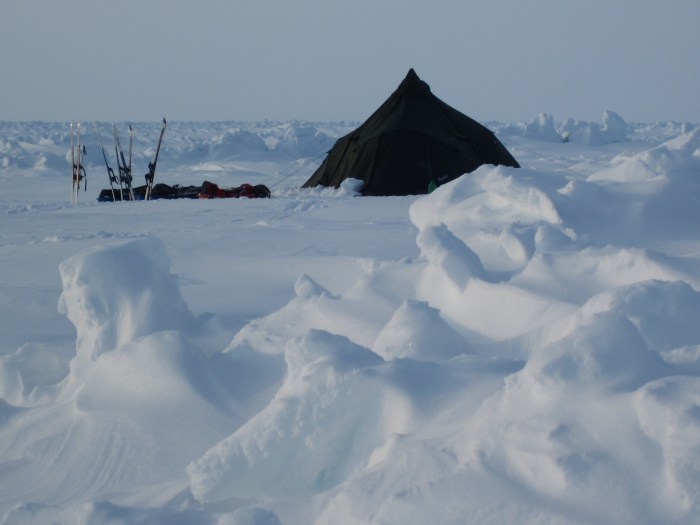For two days the group had to stay in the same campspot because of strong wind. 