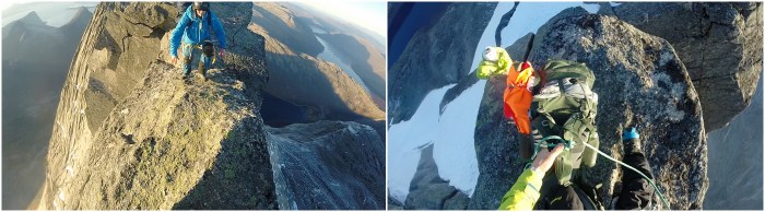 Across the ridge, the safe way down. 