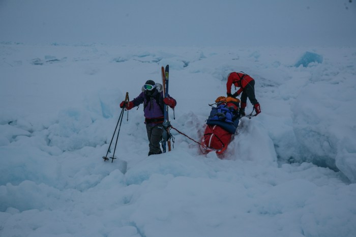 Testing some ice rubbles