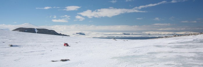 The Ocean out there. Campbell glacier and Mt Melbourne in the fare. 