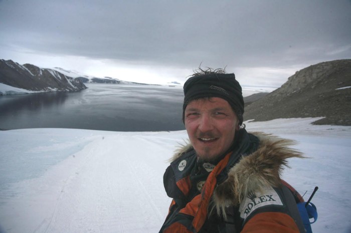 Final downhill to the sea. Icy and had more than enough to keep the sled from escaping down. 