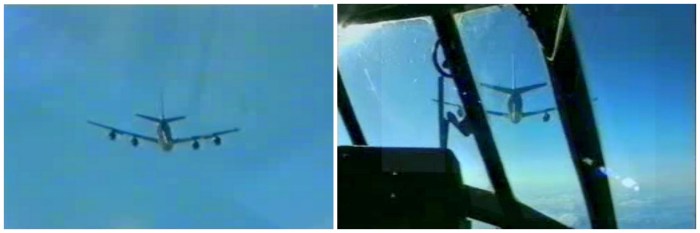 Refueling above the Atlantic.